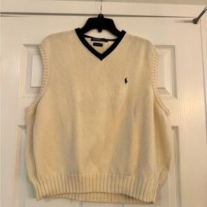Ralph Lauren Men's V-Neck Cream Sweater Vest